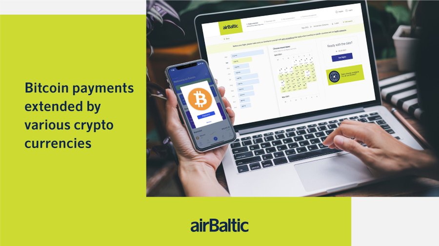 airBaltic añade Ethereum y Dogecoin a la venta de billetes